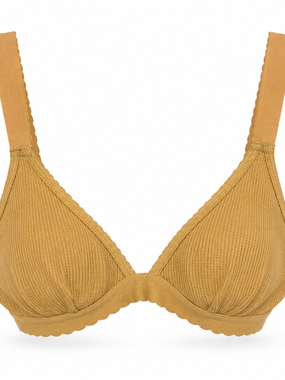 Everyday Wireless Ribbed Bra - Mustard